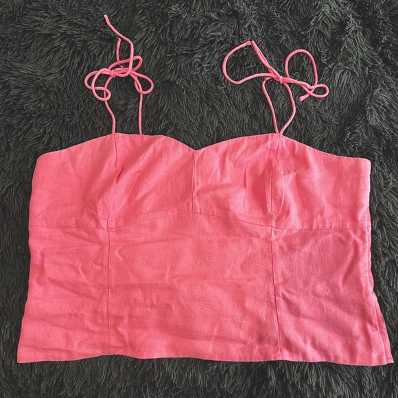 SOLD ✂️ NWOT Linen Blend Crop Top - Picture 2 of 9
